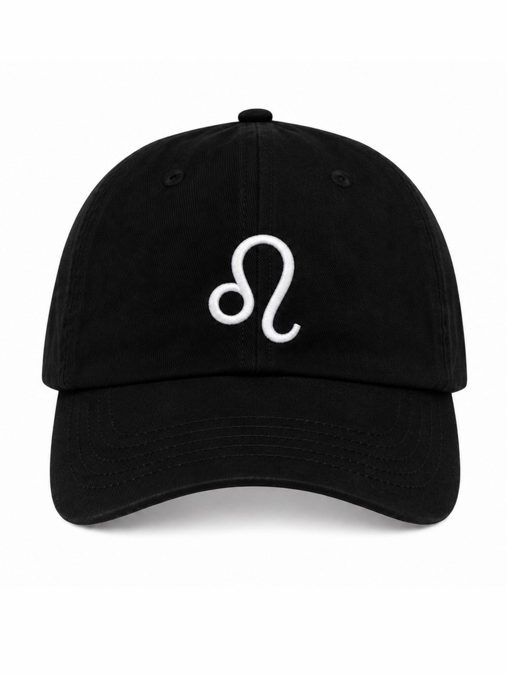 ♌️Leo Season Zodiac Embroidered Black Baseball Cap White Adjustable Velcro Hat